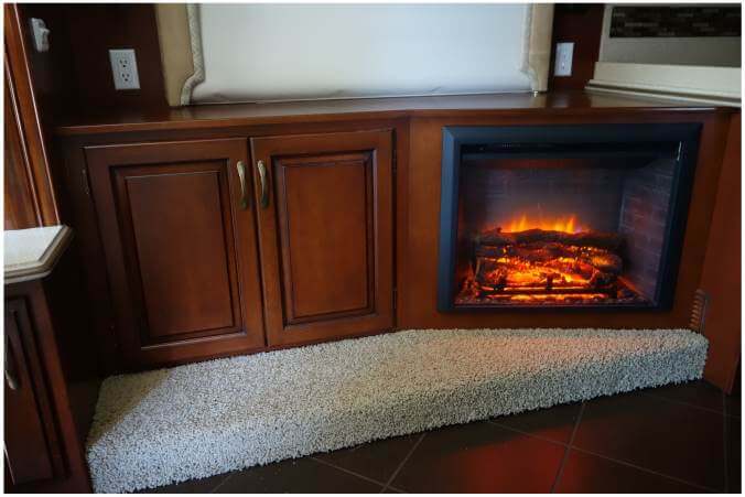 Custom RV cabinet with fireplace